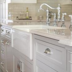 Marble Kitchen Island With Farmhouse Sink