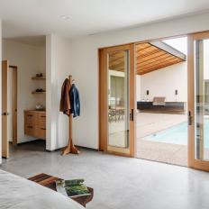 Master Bedroom With Concrete Floor