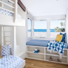 Coastal Blue and White Kid's Room With Whales