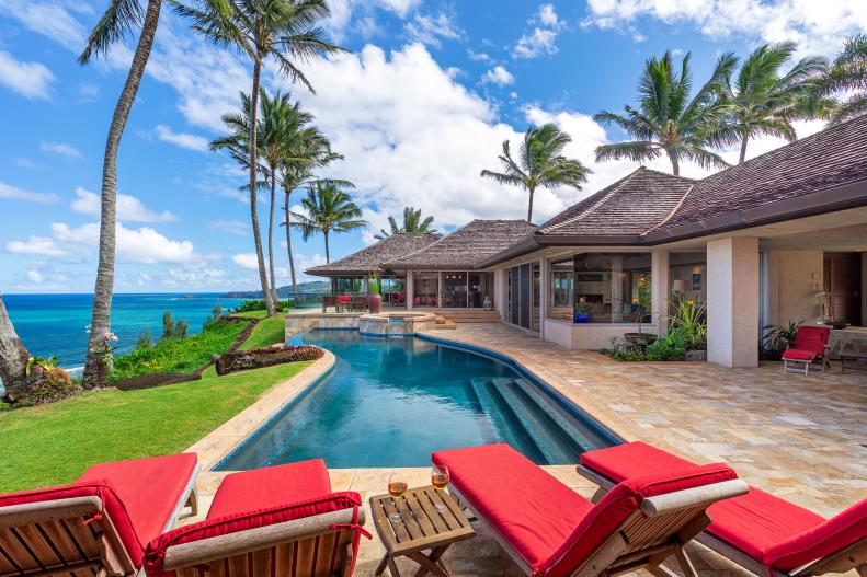 Back Patio With Red Chairs