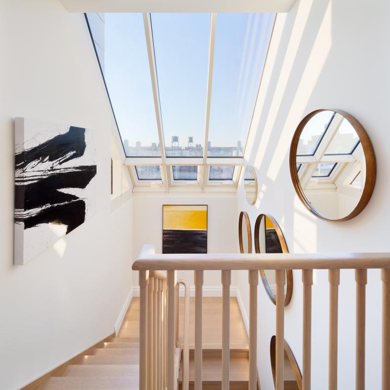 Skylights Brighten The Home's Staircase 