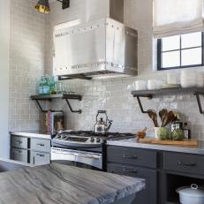 Gray on Gray Contemporary Kitchen 