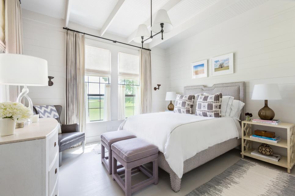 White and Gray Traditional Bedroom