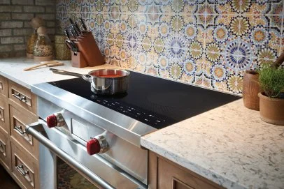 Flat top gas stove outlet