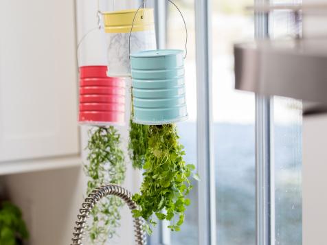 Upcycled + Upside Down: Hanging Herb Garden