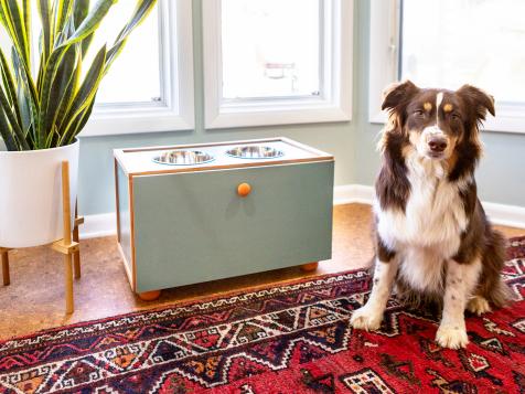 DIY Elevated Dog Feeding Station With Built-In Storage