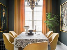 Eclectic Black Dining Room