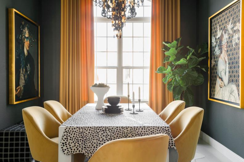 Eclectic Black Dining Room