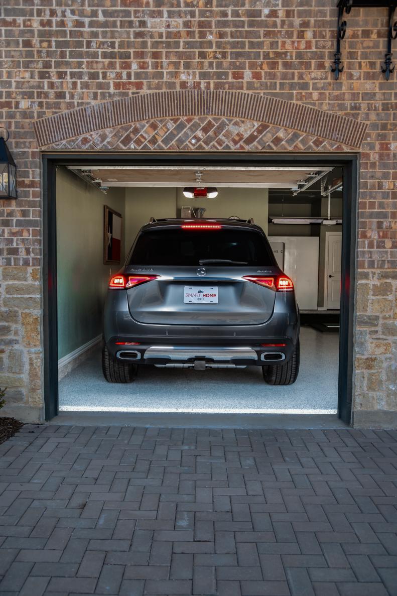 Brick Garage With Open Door
