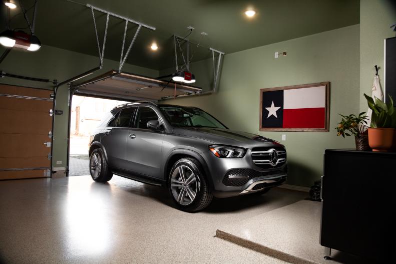 Garage Interior and Mercedes
