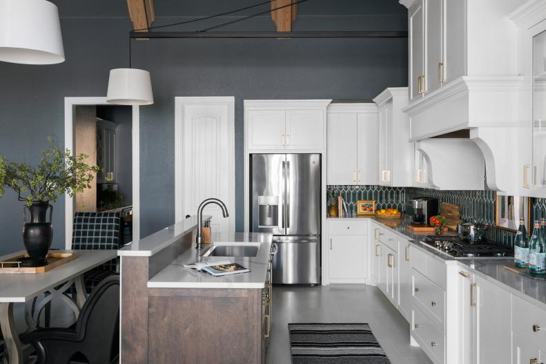 Gray Kitchen With Island