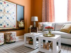 Orange Playroom With Scrabble
