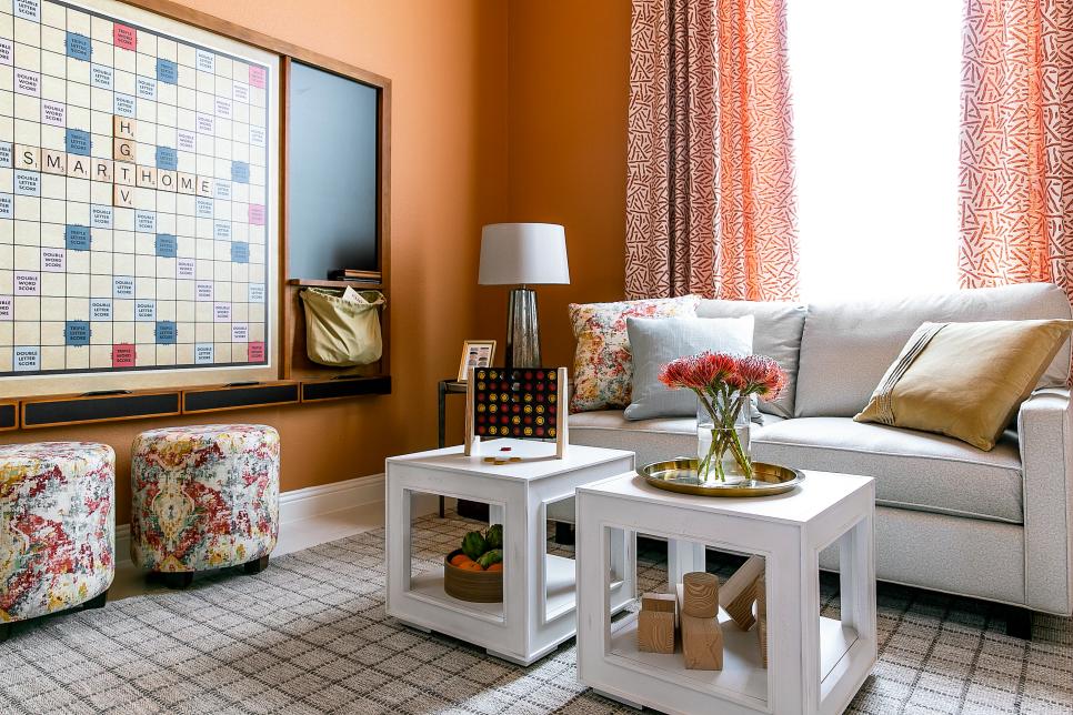 Orange Playroom With Scrabble