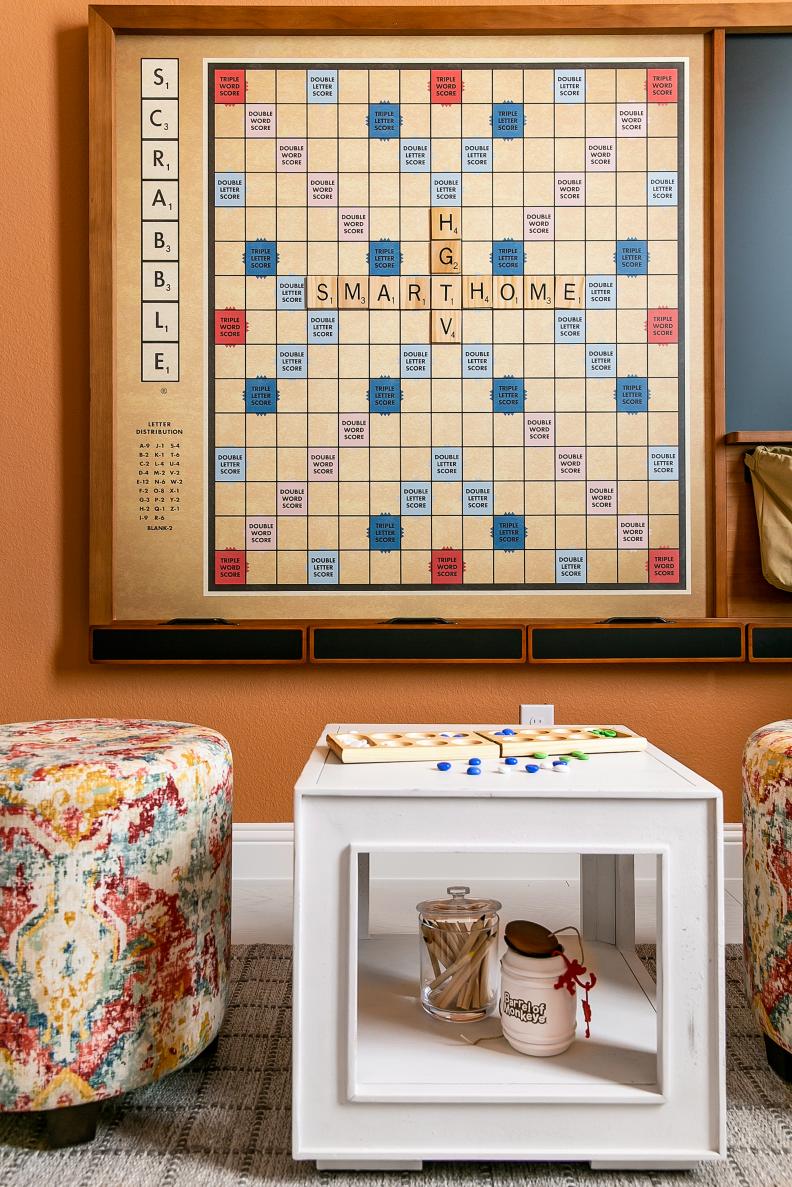 Scrabble Board in Playroom