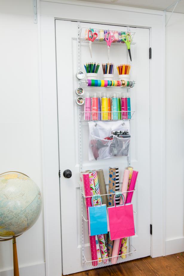 Over-the-Door Craft Storage Idea | HGTV