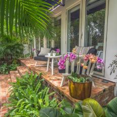 Key West Porch With Palm Trees