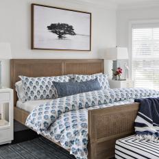Traditional Master Bedroom With Blue Accents
