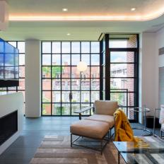 Modern Living Room With Floor-To-Ceiling Windows