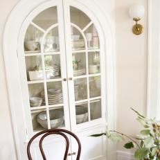 Contemporary White Breakfast Nook with White Cabinet