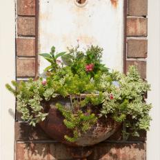 Upcycled Outdoor Wall Planter Made From an Old Urinal