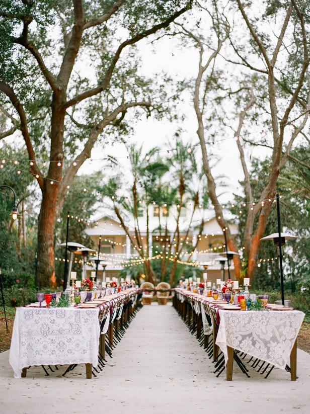 Wedding under a big tree!  Backyard wedding ceremony, Wedding lights,  Backyard wedding