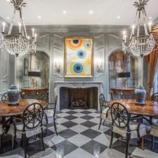 French-Style Formal Dining Room Makes Space for Large Dinner Parties