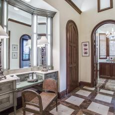 Dressing Room in Master Suite Features Vanity With Tri-Fold Mirror