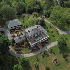 Colonial Style Historic Home From Above
