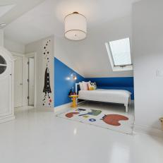 Rocket Decal, Skylight Add Fun Touch to Contemporary Kids' Room