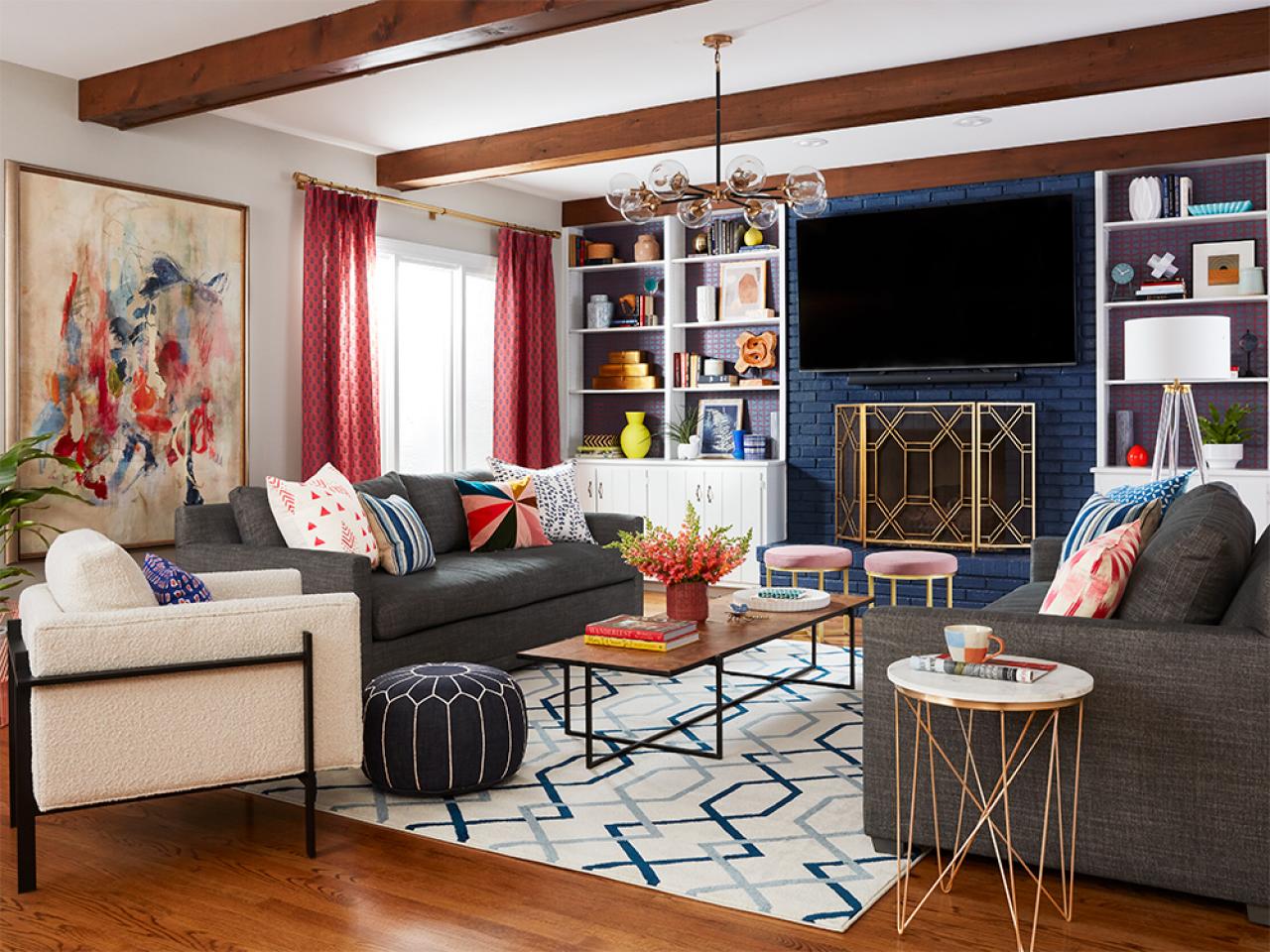 A Colorful Living Room Renovation With Ideas to Steal - HGTV.com | HGTV