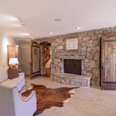 Magnificent Stone Fireplace in Lavish Lounge Room