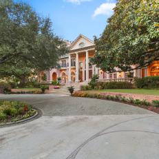 Majestic Dallas Mansion Features Front Yard With Magnolia Trees