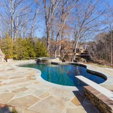 Atlanta Home Features Swimming Pool, Spa and Flagstone Patio