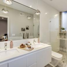 Serene Modern Bathroom With Floating Double Vanity