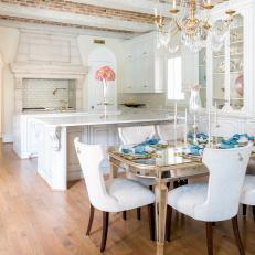 White French Country Kitchen With Dining Table