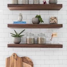 Kitchen Shelves and Succulents