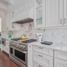 Kitchen with Carrara Marble Countertops