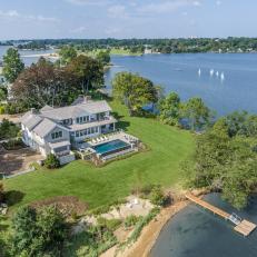 Bird's-Eye View of Magnificent Waterfront Mansion 