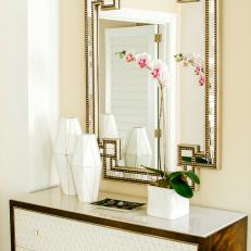 Lavish Bedroom Dresser With Art Deco Mirror