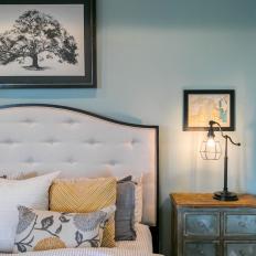 Blue Bedroom and Vintage Nightstand