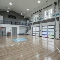 Modern Indoor Basketball Court in Luxury Estate