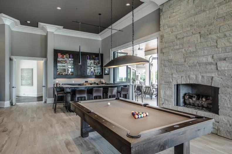 Gray Transitional Game Room