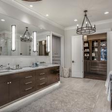 Gray, Transitional Bathroom with Glam Touches