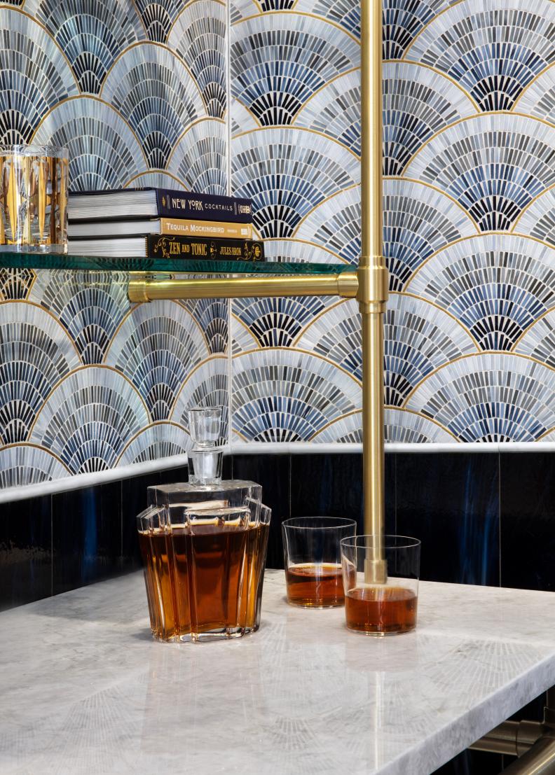 Colored tile is making a comeback with a ton of new launches in 2019 - including one that looks like snakeskin and another that looks like an art deco fan. 