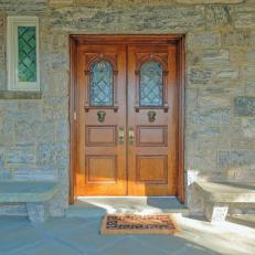 Front French Doors Made With Custom Wood
