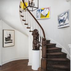 Curved Stairwell Provides Elegant Spot for Art Display