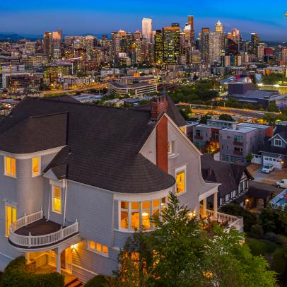 Seattle Home Features Large Windows, Multiple Balconies 