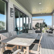 Waterfront Porch With Dining Table