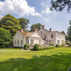 Side View of 1800s Greek Revival Home in Fairfield, Conn.