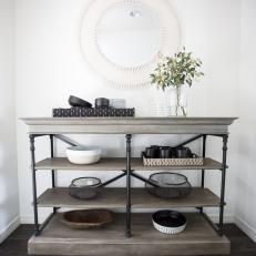 Gray Shelf With Dishes